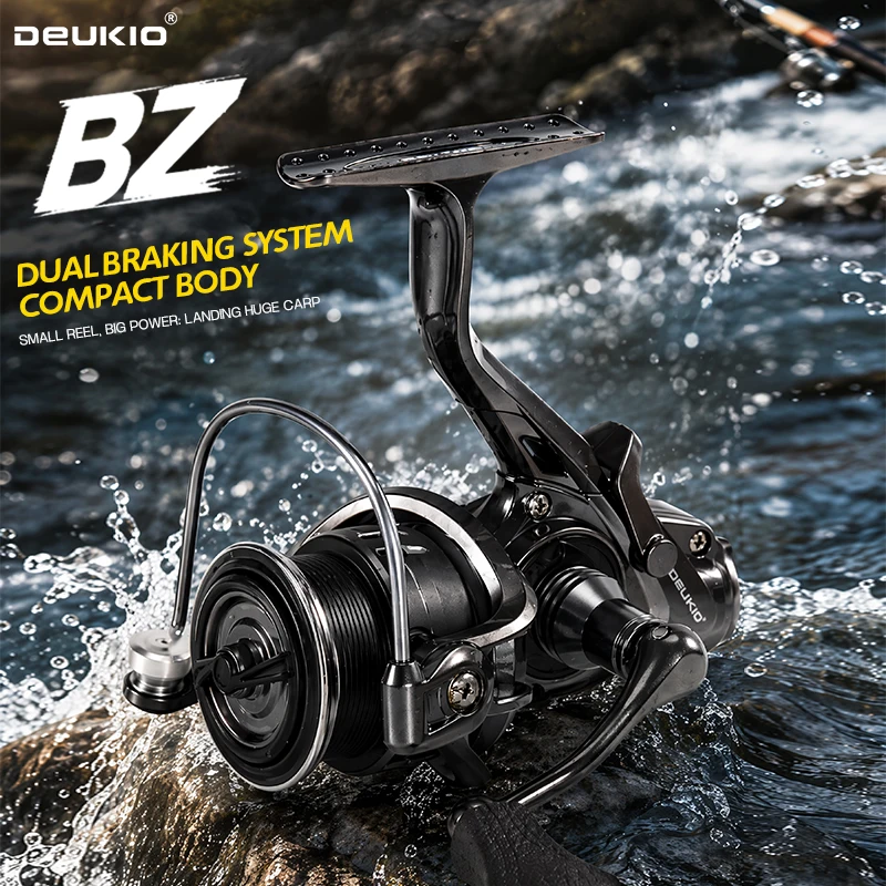Ice Fishing Reel - DEUKIO Compact Spinning Reel Dual Brake